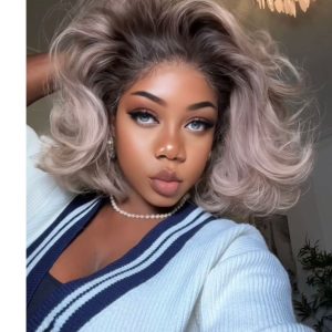 Dark ash blonde bob . 10 inches. 13*4 frontal