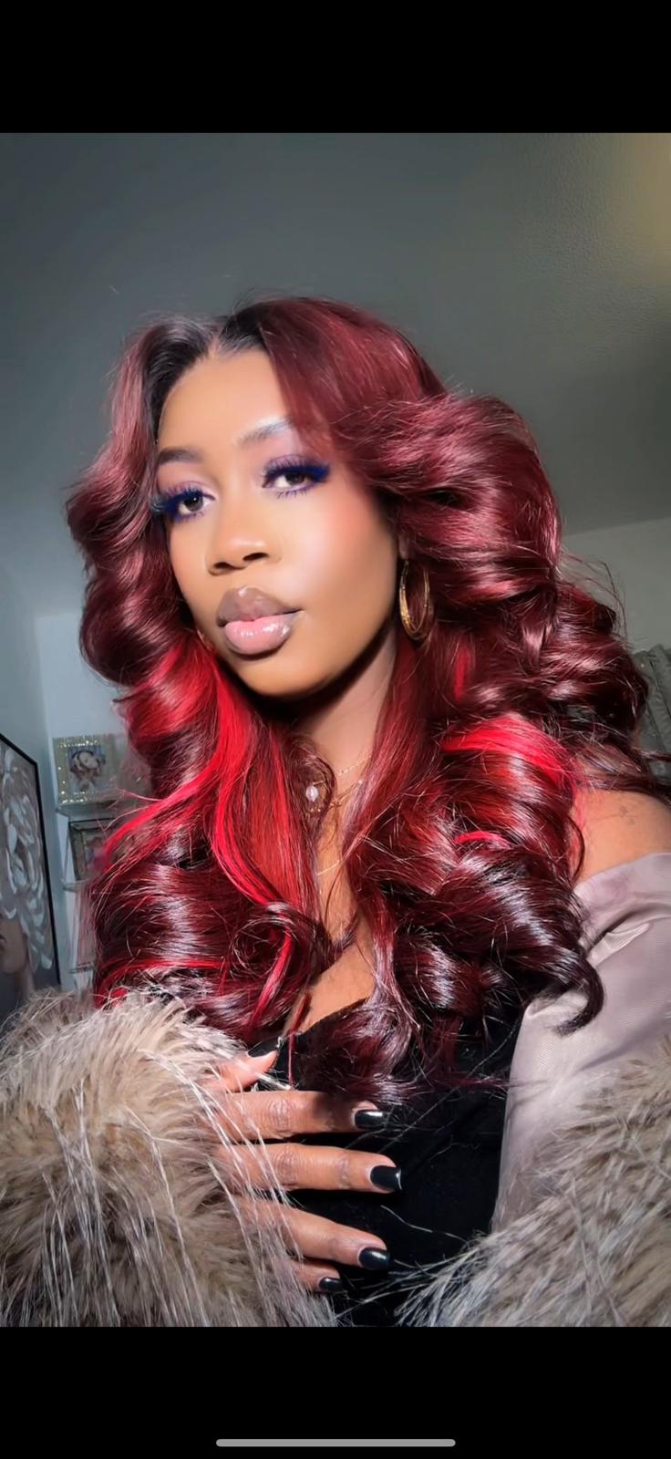 Burgundy highlights  . 20 inches - Image 2