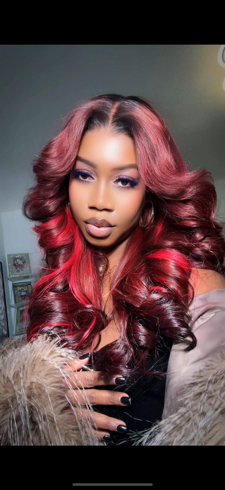 Burgundy highlights  . 20 inches - Image 3